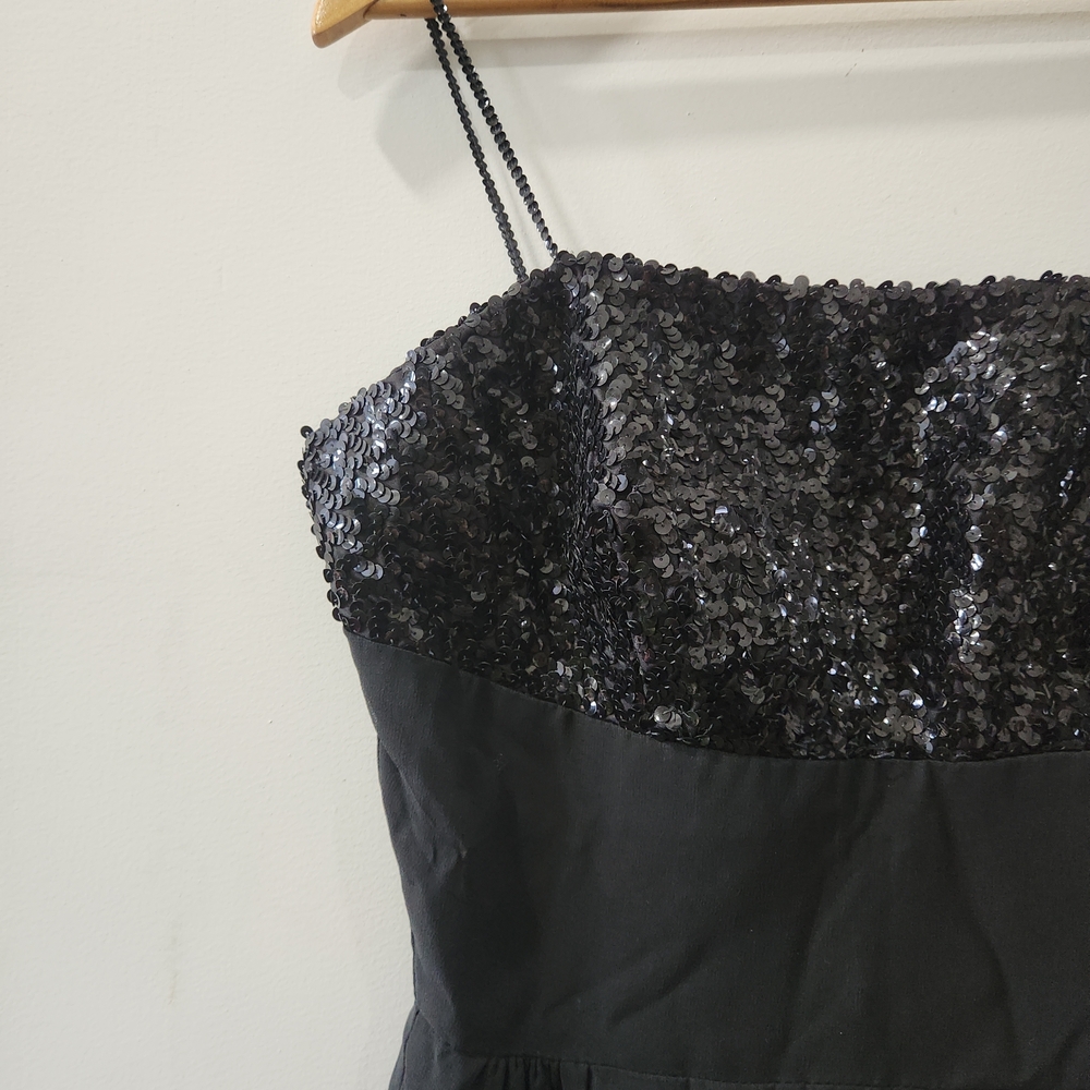 Elegant Vintage Black Sequin Dress 60s 36/26/40